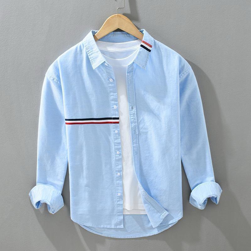 Playwook Blue Virtuoso Stripe Cotton Shirt for Men | Smart & Stylish