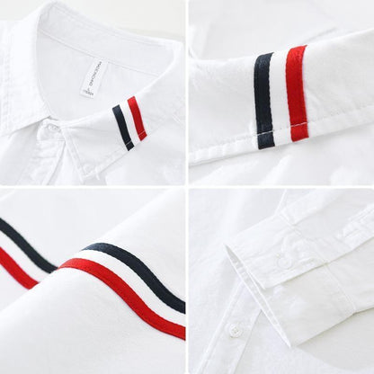 Playwook White Virtuoso Stripe Cotton Shirt for Men | Elegant & Smart
