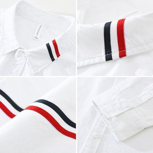 Playwook White Virtuoso Stripe Cotton Shirt for Men | Elegant & Smart