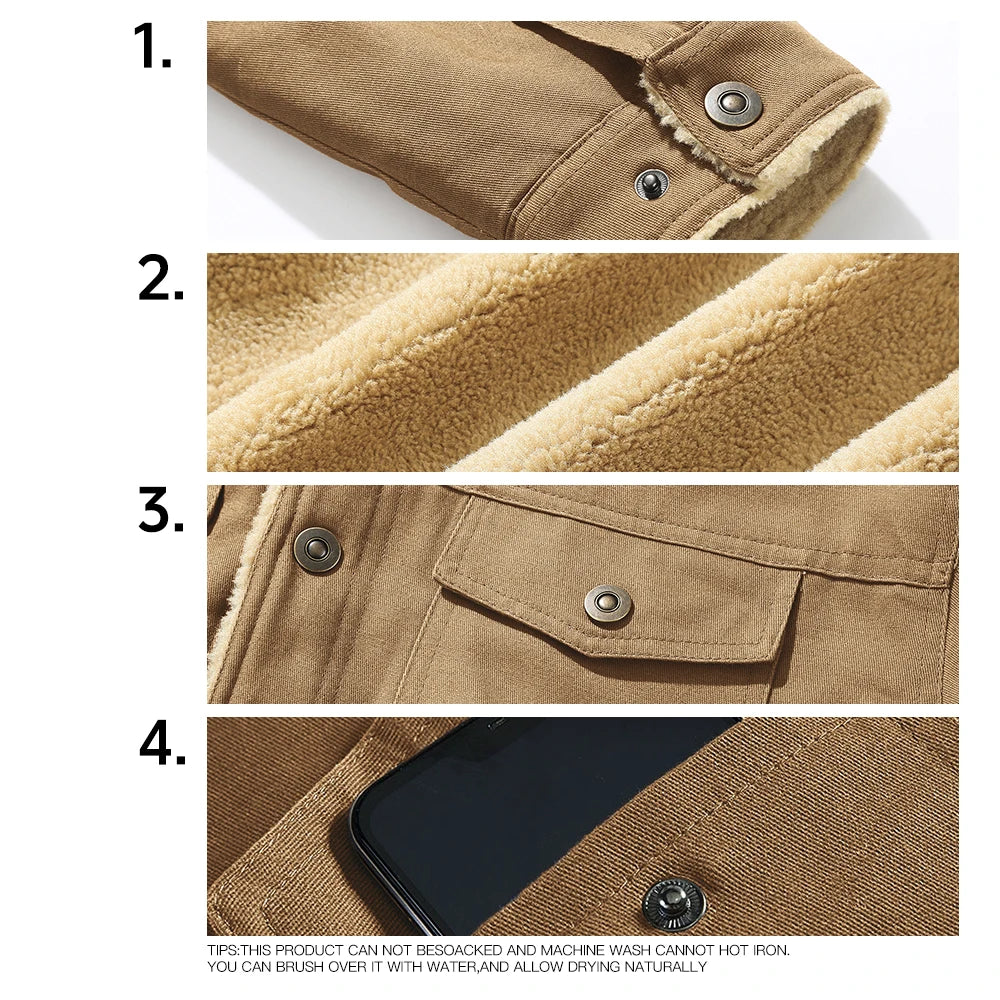 Playwook Men's Faux Shearling Lined Parka Warm Winter Coat