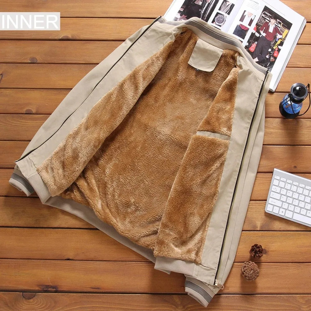 Playwook Men's Fleece Thickened Aviator Jacket For Mens