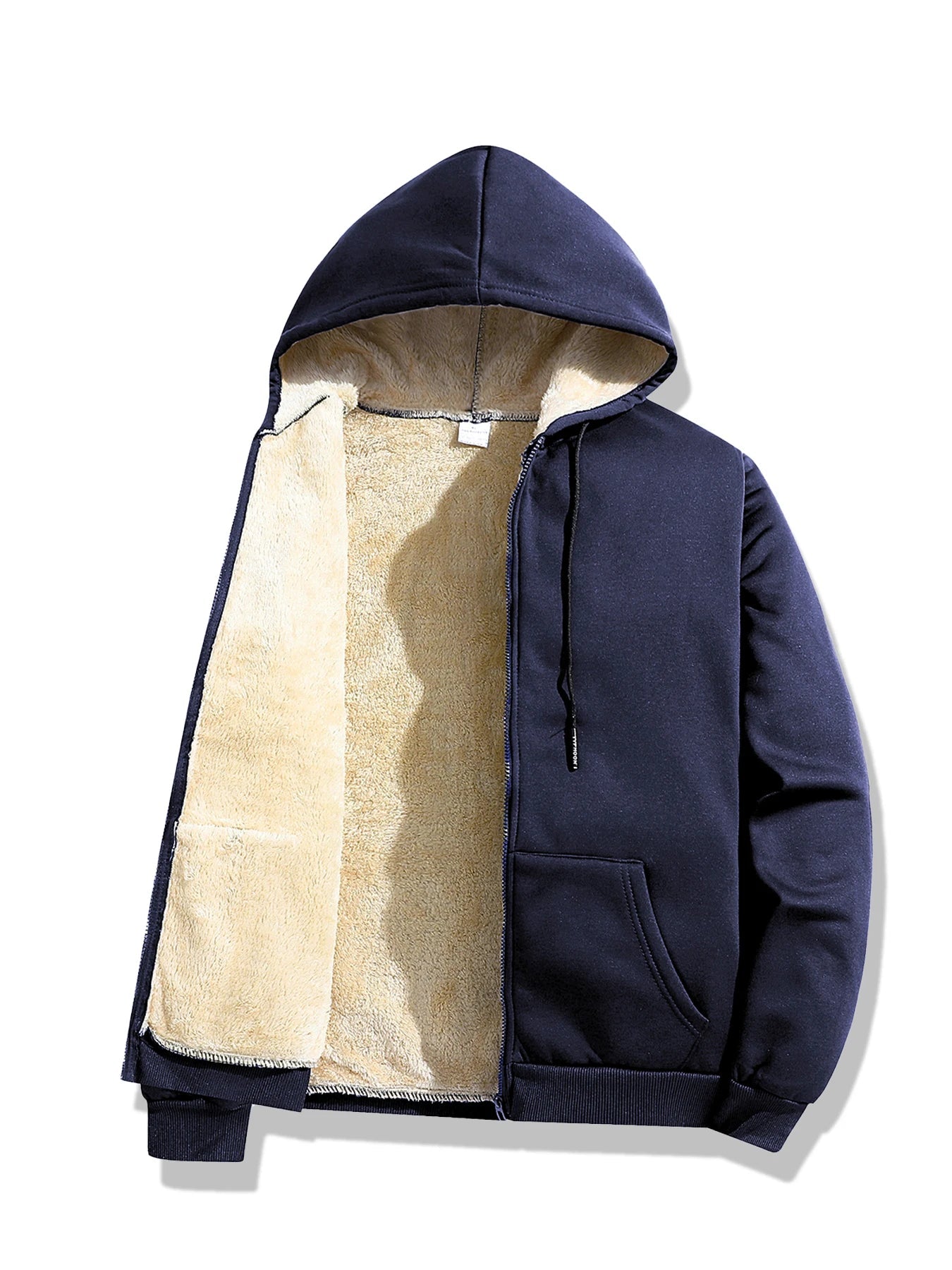 Playwook Men's Lambswool Fleece Hoodie Warm Winter Zipper Jacket