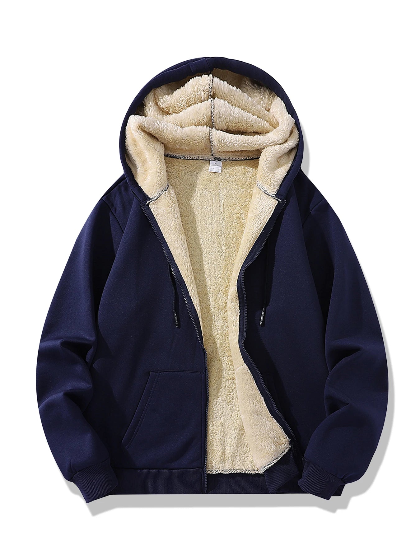 Playwook Men's Lambswool Fleece Hoodie Warm Winter Zipper Jacket