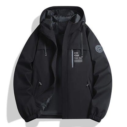 Playwook Men's Lightweight Windbreaker Hooded Zip-Up Jacket for Hiking