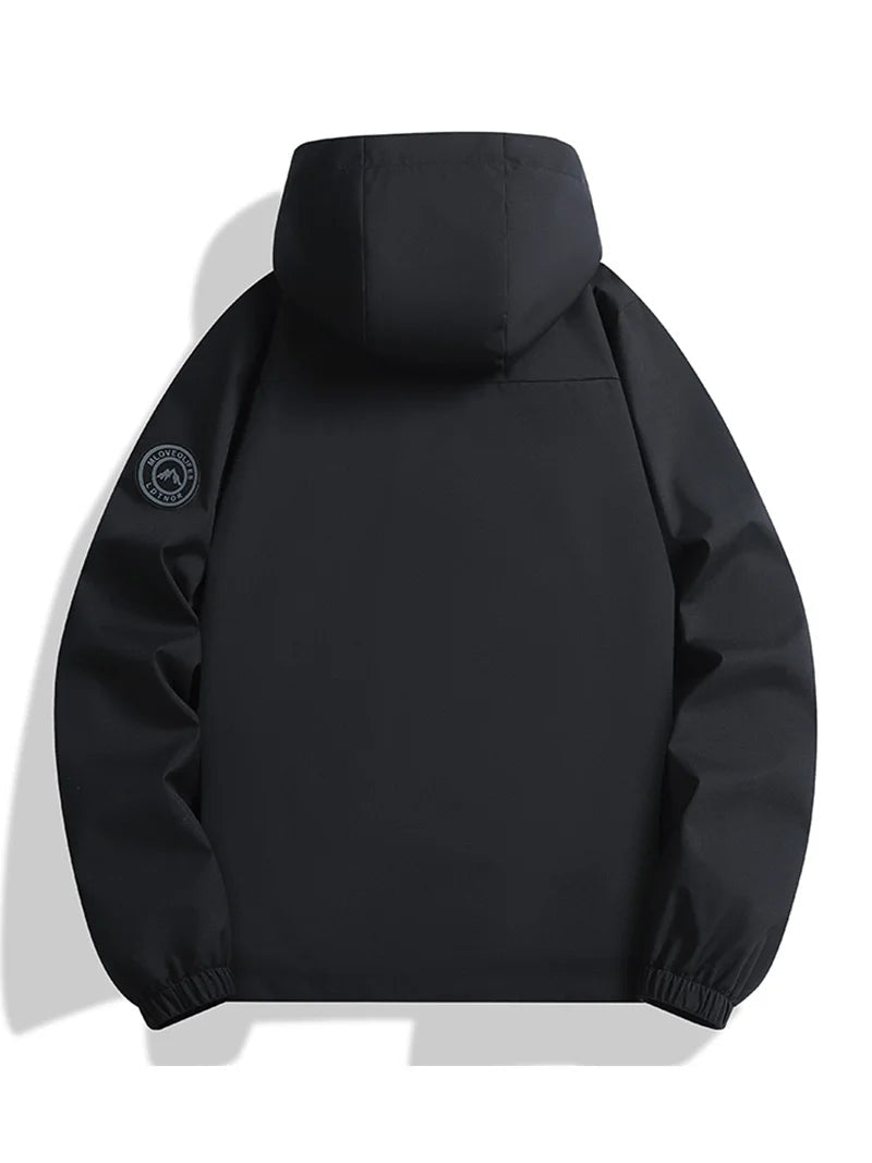 Playwook Men's Lightweight Windbreaker Hooded Zip-Up Jacket for Hiking