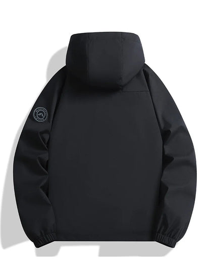 Playwook Men's Lightweight Windbreaker Hooded Zip-Up Jacket for Hiking