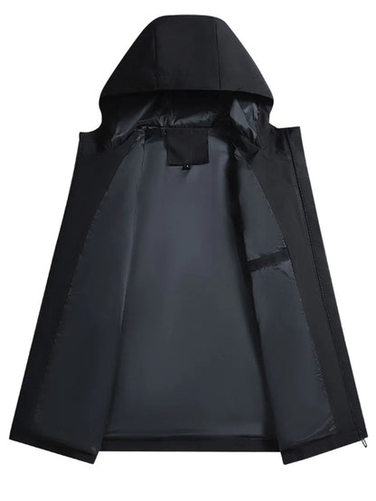 Playwook Men's Lightweight Windbreaker Hooded Zip-Up Jacket for Hiking