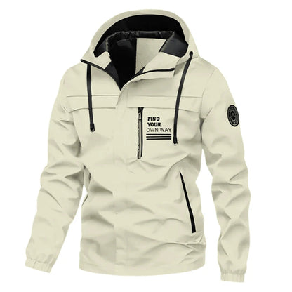 Playwook Men's Lightweight Windbreaker Hooded Zip-Up Jacket for Hiking