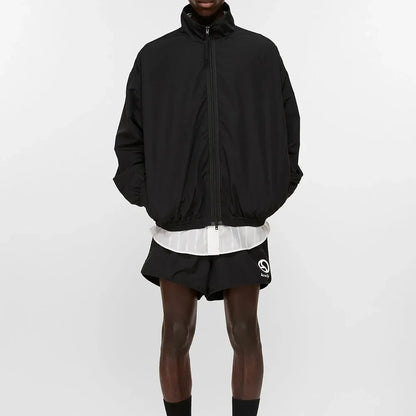 Playwook Men's Loose Fit Streetwear Embroidery Stand Collar Coat Jacket