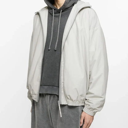 Playwook Men's Loose Fit Streetwear Embroidery Stand Collar Coat Jacket