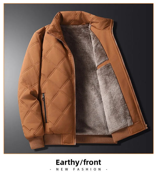 Playwook Men's Thick Warm Parker Checkered Cotton Jacket