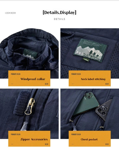 Playwook Men's Waterproof Windbreaker & Autumn Workwear & Fishing Jacket