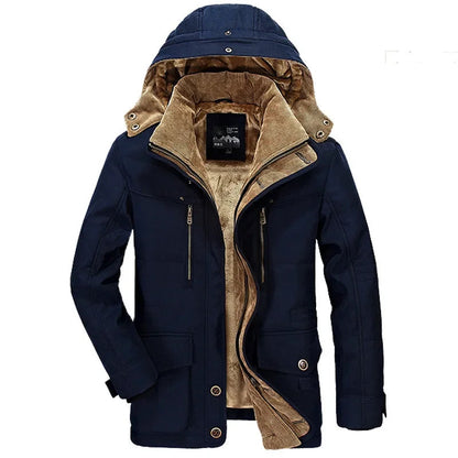 Playwook Men's Winter Parka Thicken Warm Hooded Cargo Jacket