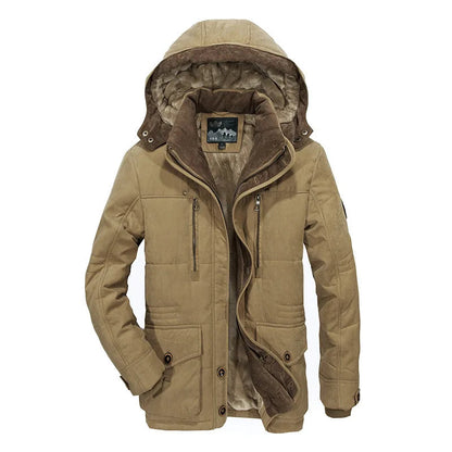 Playwook Men's Winter Parka Thicken Warm Hooded Cargo Jacket