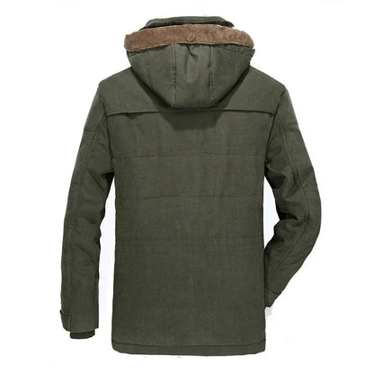 Playwook Men's Winter Parka Thicken Warm Hooded Cargo Jacket