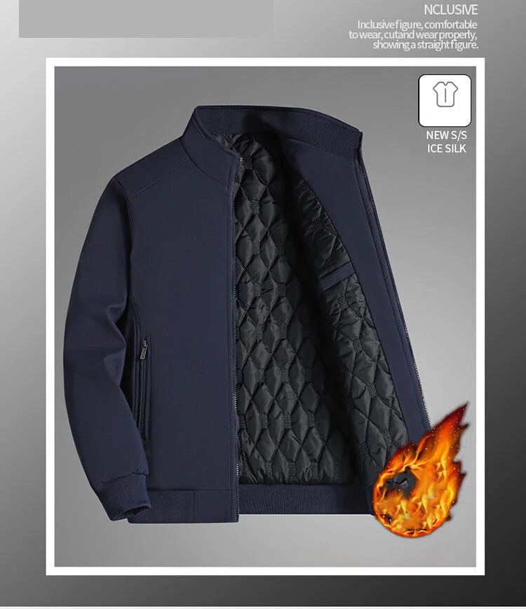 Playwook Men’s Waterproof Thick Stand Collar Winter Jacket