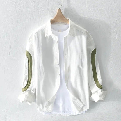 Playwook White Cut-Paste Cotton Shirt for Men | Stylish & Fresh